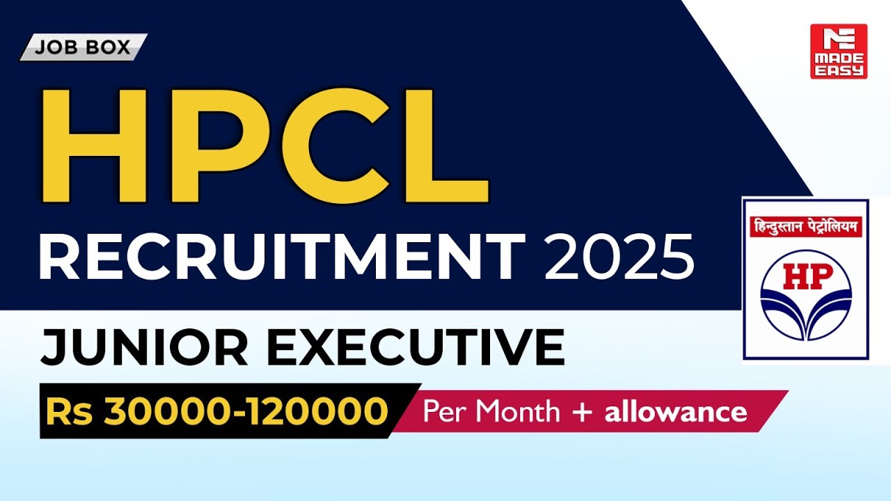 HPCL Junior Executive Recruitment 2025 Diploma Students के लिए Golden Opportunity